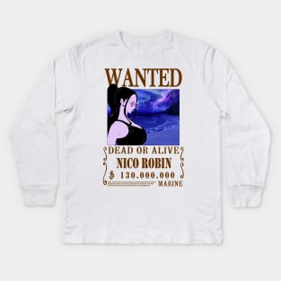 Nico Robin One Piece Wanted Kids Long Sleeve T-Shirt